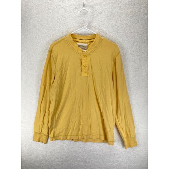 Eddie‎ Bauer Men's Sweater Henley Long Sleeve Size Medium Yellow Cotton - Picture 1 of 6